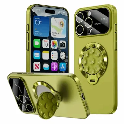 iPhone 14 Pro Max Mobilskal Magsafe Sugkopphållare Kickstand - Grön