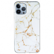 iPhone 14 Pro Max Mobilskal Marble Pattren - Vit