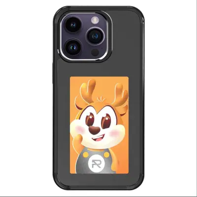 iPhone 14 Pro Max Mobilskal NFC DIY Customized HD Smart E-Ink - Svart