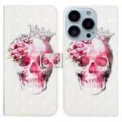 iPhone 14 Pro Max Plånboksfodral 3D Pattern - Crown Skull