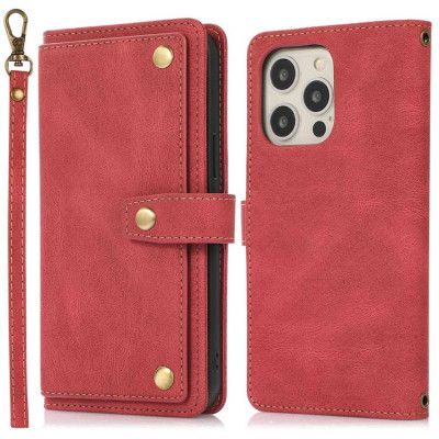 iPhone 14 Pro Max Plånboksfodral Flip - Röd