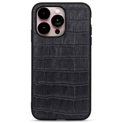 iPhone 14 Pro Max Skal Äkta läder - Svart