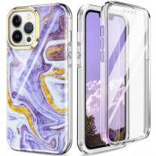 iPhone 14 Pro Max Skal 360 Marble - Lila