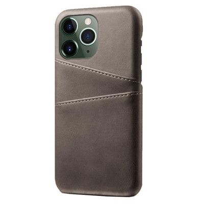iPhone 14 Pro Max Skal Korthållare PU Läder - Grå