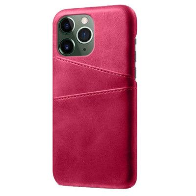 iPhone 14 Pro Max Skal Korthållare PU Läder - Magenta