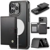 JEEHOOD J09 iPhone 14 Pro Max Skal RFID Läder Svart