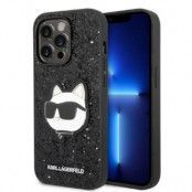 Karl Lagerfeld iPhone 14 Pro Max Skal Glitter Choupette Patch - Svart