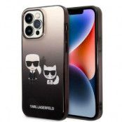 Karl Lagerfeld iPhone 14 Pro Max Skal Gradient Ikonik Karl & Choupette - Svart