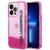 Karl Lagerfeld iPhone 14 Pro Max Skal Liquid Glitter Elong - Rosa