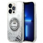 Karl Lagerfeld iPhone 14 Pro Max Skal Liquid Glitter RSG - Silver