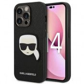 Karl Lagerfeld iPhone 14 Pro Max Skal Saffiano Karl`s Head Patch - Svart