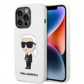 Karl Lagerfeld iPhone 14 Pro Max Skal Silicone Ikonik - Vit