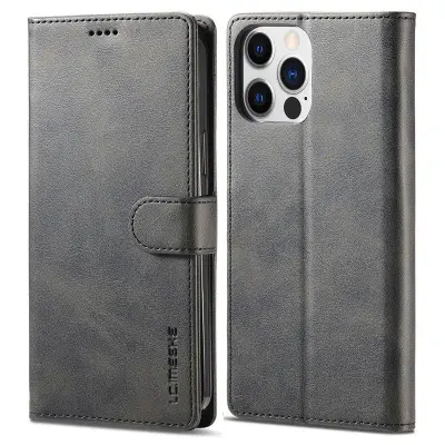 LC.IMEEKE iPhone 14 Pro Max Plånboksfodral Konstläder - Svart