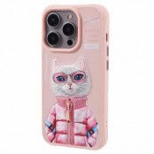 NIMMY iPhone 14 Pro Max Mobilskal Glasses Pet Gen 2 - Rosa Coat Cat