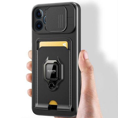 Rzants iPhone 14 Plus Skal Ring Korthållare - Svart