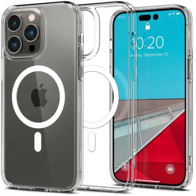 Spigen Ultra Hybrid MagFit (iPhone 14 Pro Max) - Transparent/kolfiber