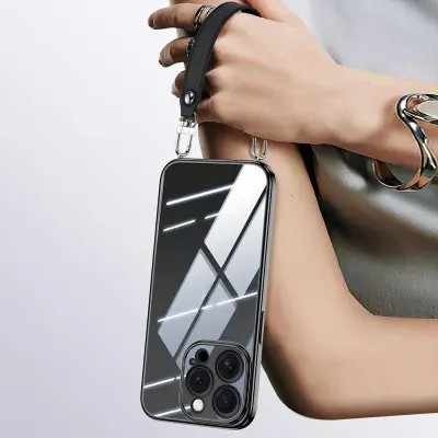 SULADA iPhone 14 Pro Max Mobilskal Elektropläterad Klar TPU Svart