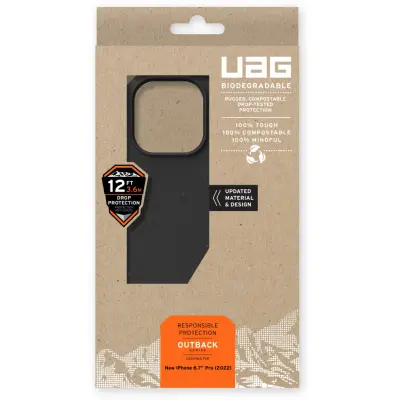 UAG Outback Biodegradable Cover (iPhone 14 Pro Max) - Svart