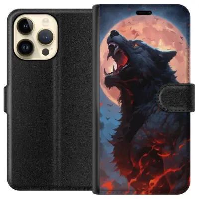 Plånboksfodral till Apple iPhone 14 Pro Max med Ylande varg