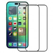 [2-PACK] iPhone 14 Pro Skärmskydd Härdat Glas - Svart