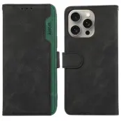 ABEEL iPhone 14 Pro Fodral Läder RFID Blockering Svart