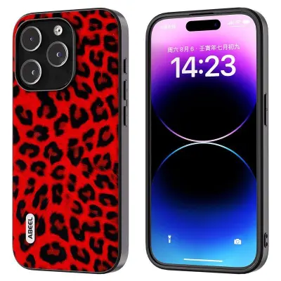 ABEEL iPhone 14 Pro Fodral Shockproof KonstLäder Röd