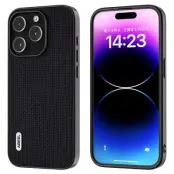 ABEEL iPhone 14 Pro Skal i Läder - Lyxig Textur - Svart