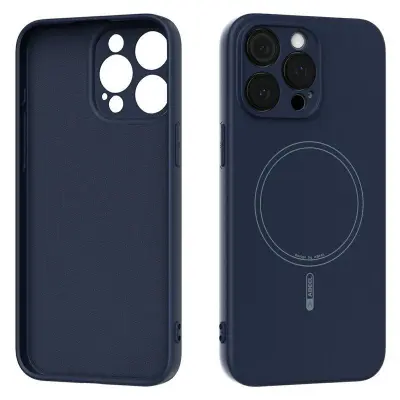 ABEEL iPhone 14 Pro Mobilskal MagSafe Liquid Silicone Blå