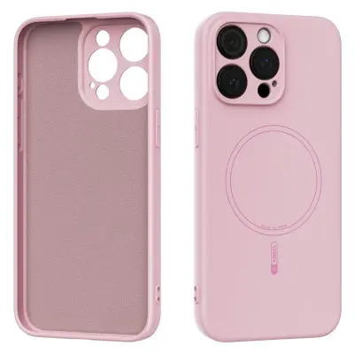 ABEEL iPhone 14 Pro Mobilskal MagSafe Skin Touch Flytande Silikon - Rosa
