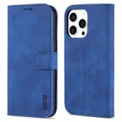 AZNS iPhone 14 Pro Plånboksfodral Konstläder TPU Stöttålig - Blå