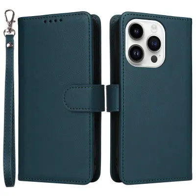 BETOPNICE iPhone 14 Pro Plånboksfodral - Avtagbart Konstläder - Blå