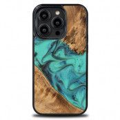 Bewood iPhone 14 Pro Mobilskal Wood Resin - Blå/Svart
