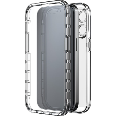Black Rock 360° Glass Skal iPhone 14 Pro - Transparent/Svart