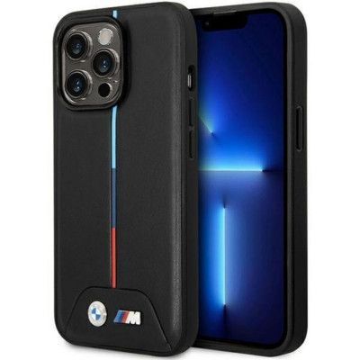BMW iPhone 14 Pro Mobilskal Quilted Tricolor - Svart