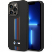 BMW iPhone 14 Pro Mobilskal Silicone Vertical Tricolor Lines