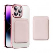 BOOM iPhone 14 Pro Mobilskal Magsafe Korthållare - Rosa