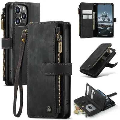 CaseMe C30 Wallet Cover (iPhone 14 Pro) - Röd