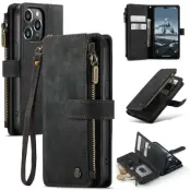 CaseMe C30 Wallet Cover (iPhone 14 Pro) - Svart