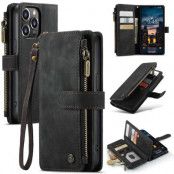 CASEME iPhone 14 Pro Plånboksfodral C30 Zipper - Svart