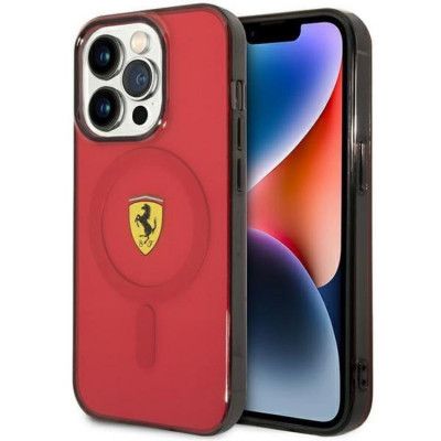Ferrari iPhone 14 Pro Mobilskal Magsafe Translucent - Röd