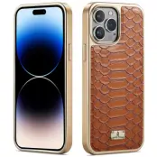 FIERRE SHANN iPhone 14 Pro Fodral KonstLäder - Brun