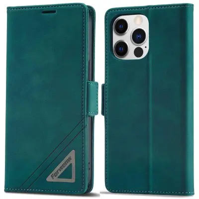 FORWENW F3-Series iPhone 14 Pro Plånboksfodral Konstläder - Cyan