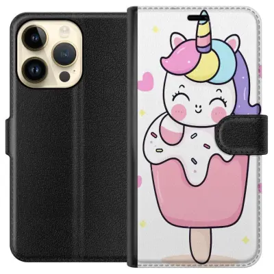 Plånboksfodral till Apple iPhone 14 Pro med Glad enhörning