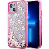 Guess iPhone 14 Mobilskal Liquid Glitter 4G - Rosa