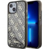 Guess iPhone 14 Mobilskal Liquid Glitter 4G - Svart