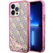 Guess iPhone 14 Pro Mobilskal Liquid Glitter 4G - Rosa