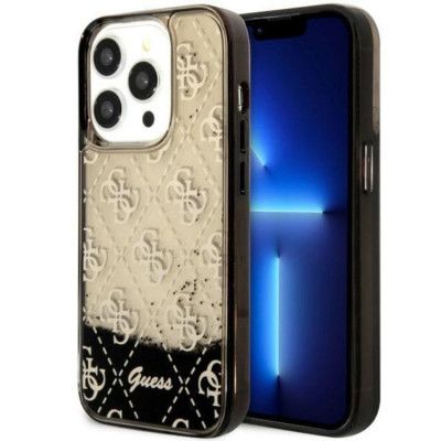 Guess iPhone 14 Pro Mobilskal Liquid Glitter - Svart