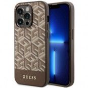 Guess iPhone 14 Pro Mobilskal MagSafe GCube Stripes - Brun