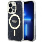 Guess iPhone 14 Pro Mobilskal MagSafe Marble - Svart