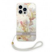 GUESS iPhone 14 Pro Skal Flower Strap - Lila